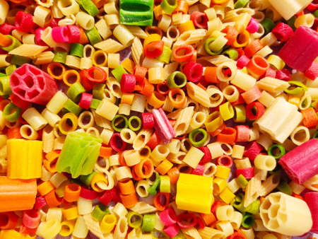 Square , triangle, wheel and pipe shape Fryums Papad or fingers is a crunchy Snack Pellets.の写真素材