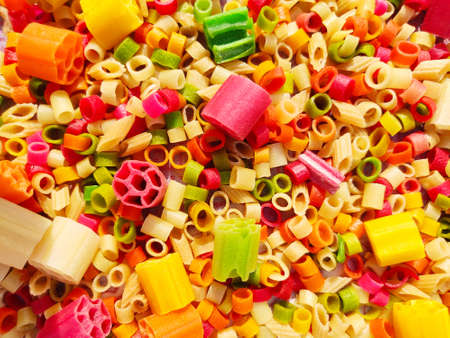 Square , triangle, wheel and pipe shape Fryums Papad or fingers is a crunchy Snack Pellets.の写真素材