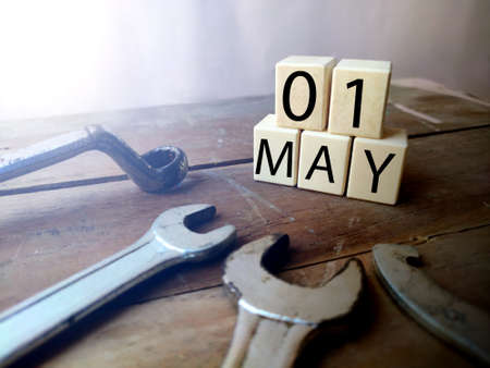 1st May is International Labour Day also known as May Day for Manufacturing industry workers rights .Space for Text .の写真素材
