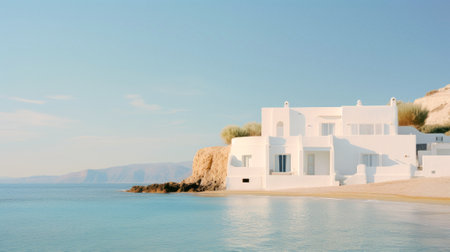 White architecture on Santorini island, Greece. Beautiful summer landscapeの素材