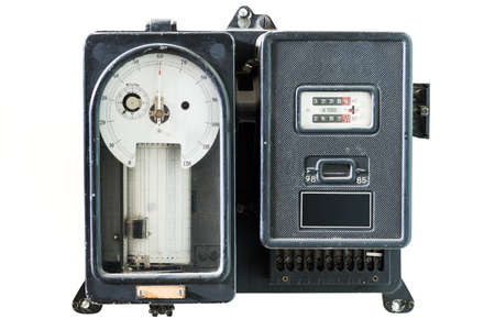 old retro power meter for day and night measurementの写真素材