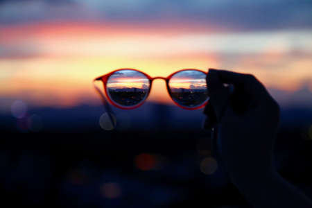 The world in glassesの写真素材