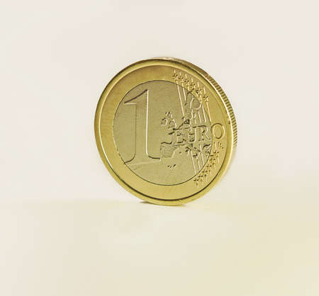 Euro coin isolated on white backgroundの写真素材