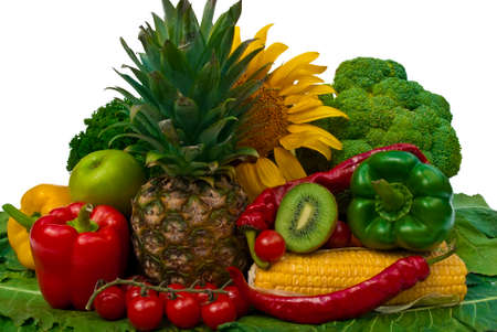 The group of fruits and vegetables closeup viewの写真素材