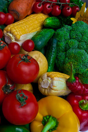 The group of fruits and vegetables closeup viewの写真素材