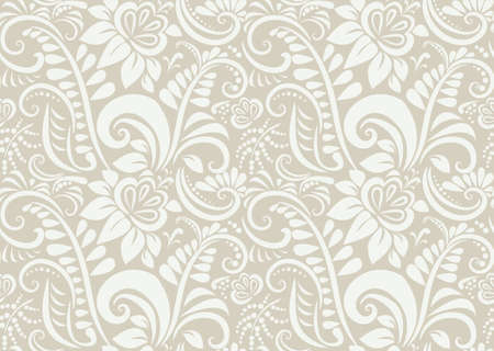 Retro floral wallpaper  Seamless  Vector illustrationのイラスト素材