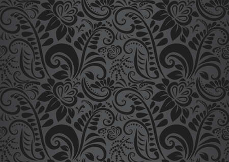 Retro floral wallpaper. Seamless. Vector illustrationのイラスト素材