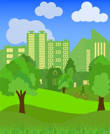 Environmentally symbols of urban lifestyles. Vector illustrationのイラスト素材