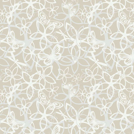 Floral butterfly abstract background, seamless. Vector illustrationのイラスト素材