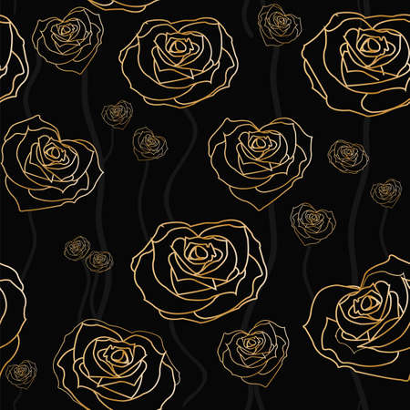 Floral rose background, seamless. Vector illustrationのイラスト素材