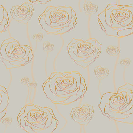 Floral rose background, seamless. Vector illustrationのイラスト素材