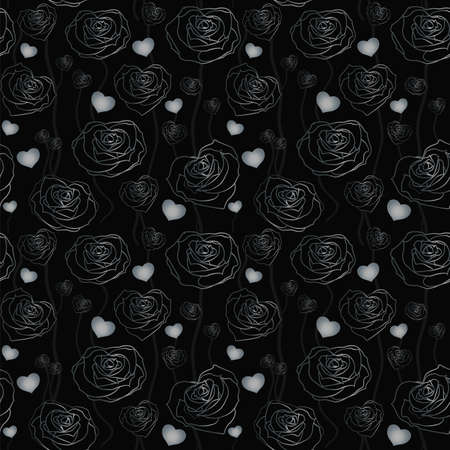 Floral rose background, seamless. Vector illustrationのイラスト素材
