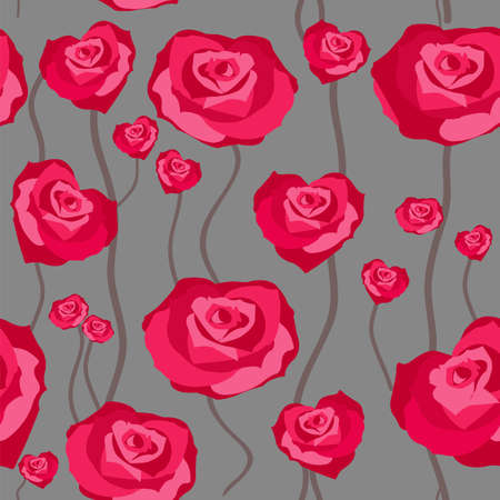 Floral rose background, seamless. Vector illustrationのイラスト素材
