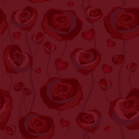 Floral rose background, seamless. Vector illustrationのイラスト素材