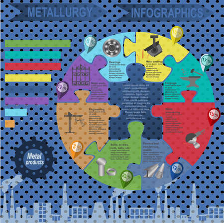 Metallurgical industry info graphicsのイラスト素材