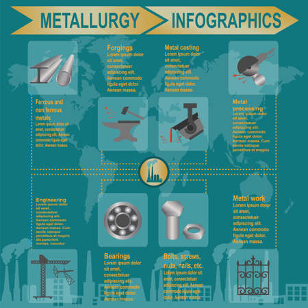 Metallurgical industry info graphicsのイラスト素材