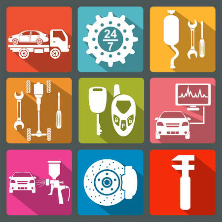 Set of car service icons illustrationのイラスト素材