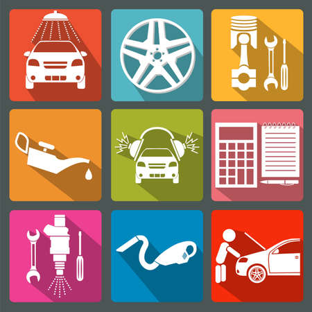 Set of car service icons illustrationのイラスト素材