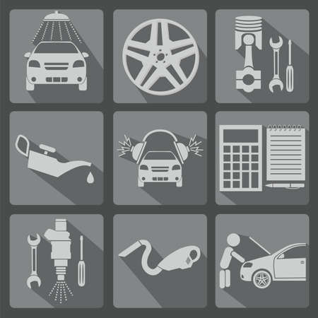 Set of car service icons illustrationのイラスト素材