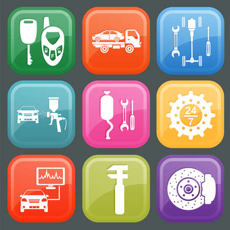Set of car service icons illustrationのイラスト素材