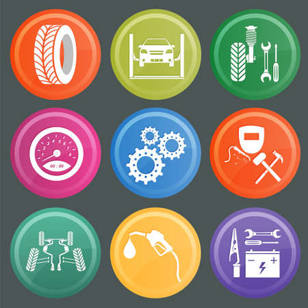 Set of car service icons illustrationのイラスト素材