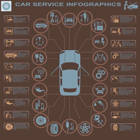 Car service, repair Infographics illustrationのイラスト素材