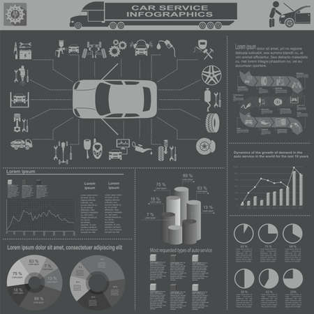 Car service, repair Infographics. のイラスト素材