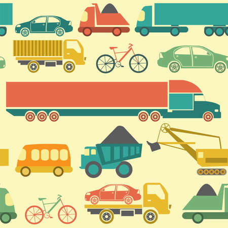 Car service and some types of transportation background  Vector illustration のイラスト素材
