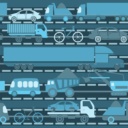 Car service and some types of transportation background  Vector illustration のイラスト素材