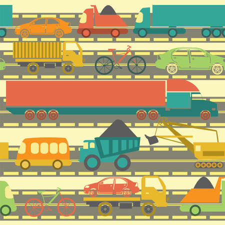 Car service and some types of transportation background. Vector illustration のイラスト素材
