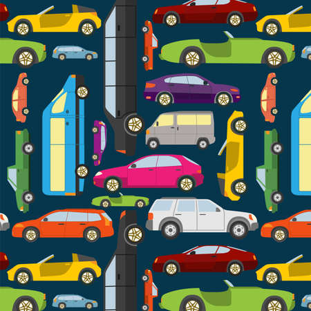 Passenger car background, seamless. Vector illustrationのイラスト素材