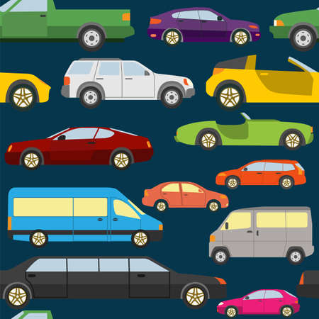 Passenger car background, seamless. Vector illustrationのイラスト素材