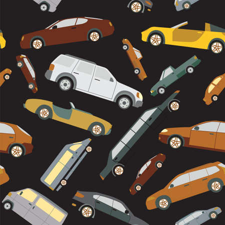 Passenger car background, seamless. Vector illustrationのイラスト素材