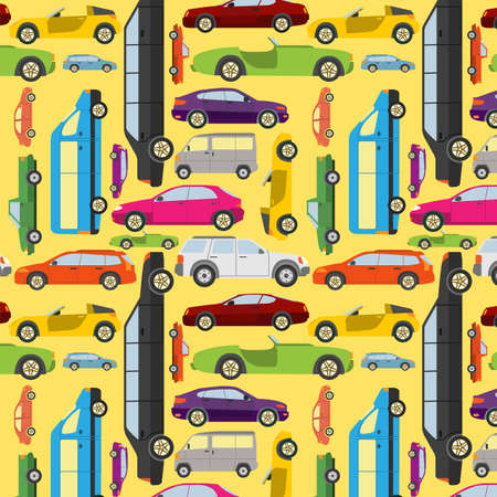 Passenger car background, seamless. Vector illustrationのイラスト素材