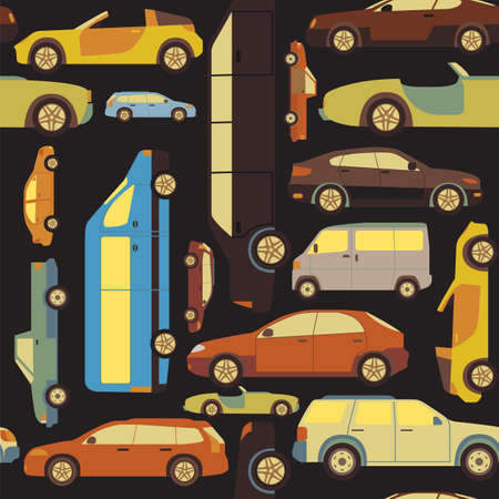 Passenger car background, seamless. Vector illustrationのイラスト素材
