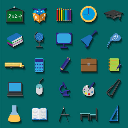 Set education icons. Vector illustrationのイラスト素材