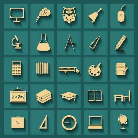 Set education icons. Vector illustrationのイラスト素材