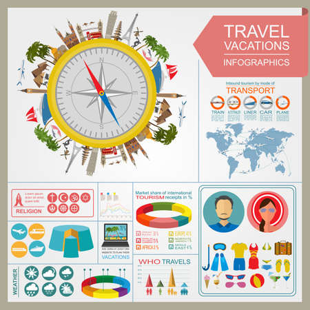 Beach resort infographics.のイラスト素材