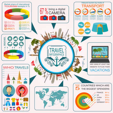 Beach resort infographics. のイラスト素材