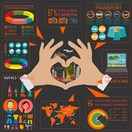 Beach resort infographics. のイラスト素材