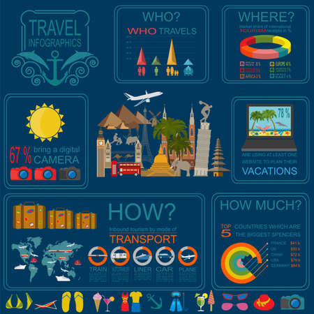 Beach resort infographics. のイラスト素材
