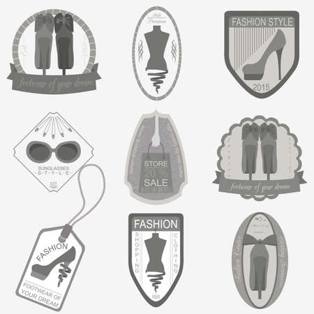 Set of vintage fashion and clothes style のイラスト素材