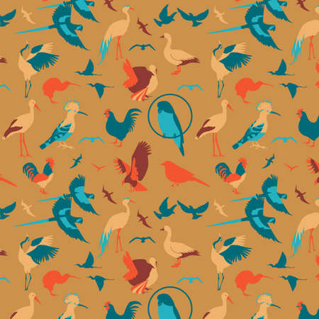 Birds background. Vector flat style. Vector illustrationのイラスト素材