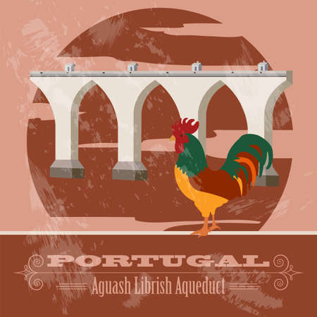 Portugal  landmarks. Retro styled image. Vector illustrationのイラスト素材