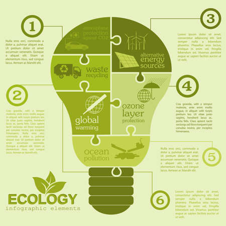 Environment, ecology infographic elements. Environmental risks, ecosystem. Template. Vector illustrationのイラスト素材