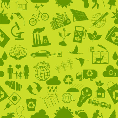 Environment, ecology seamless, pattern. Environmental background. Vector illustrationのイラスト素材