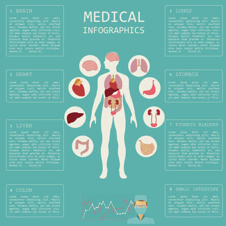 Medical and healthcare infographic, elements for creating infographics. Vector illustrationのイラスト素材