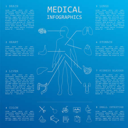 Medical and healthcare infographic, elements for creating infographics. Vector illustrationのイラスト素材