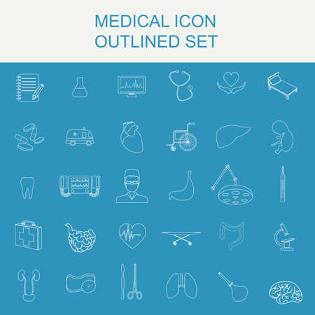 Medical and healthcare icon set. Vector illustrationのイラスト素材