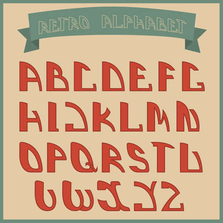 Retro styled font. Design elements. Vector illustrationのイラスト素材